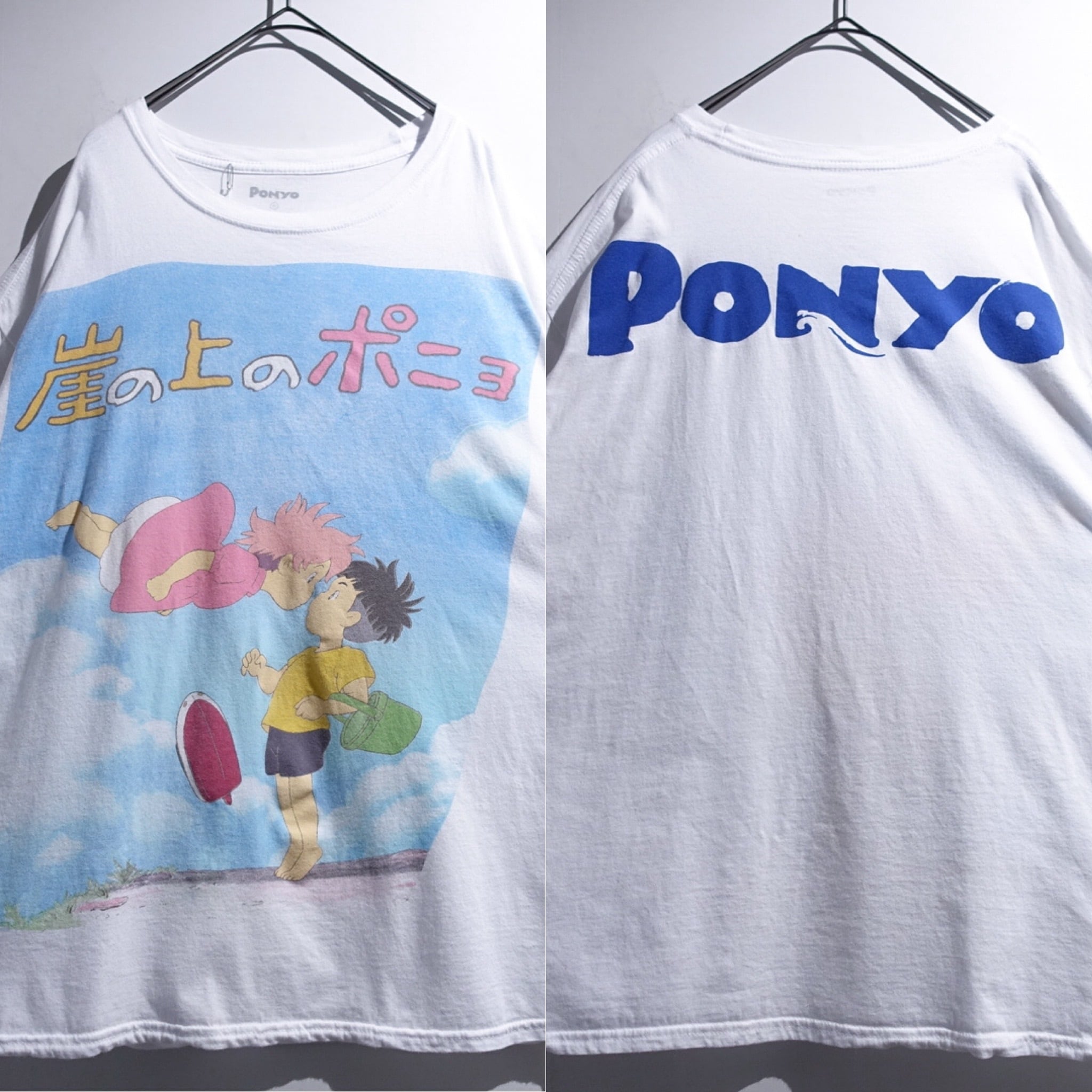 "PONYO" White Print Design Ghibli T-Shirt