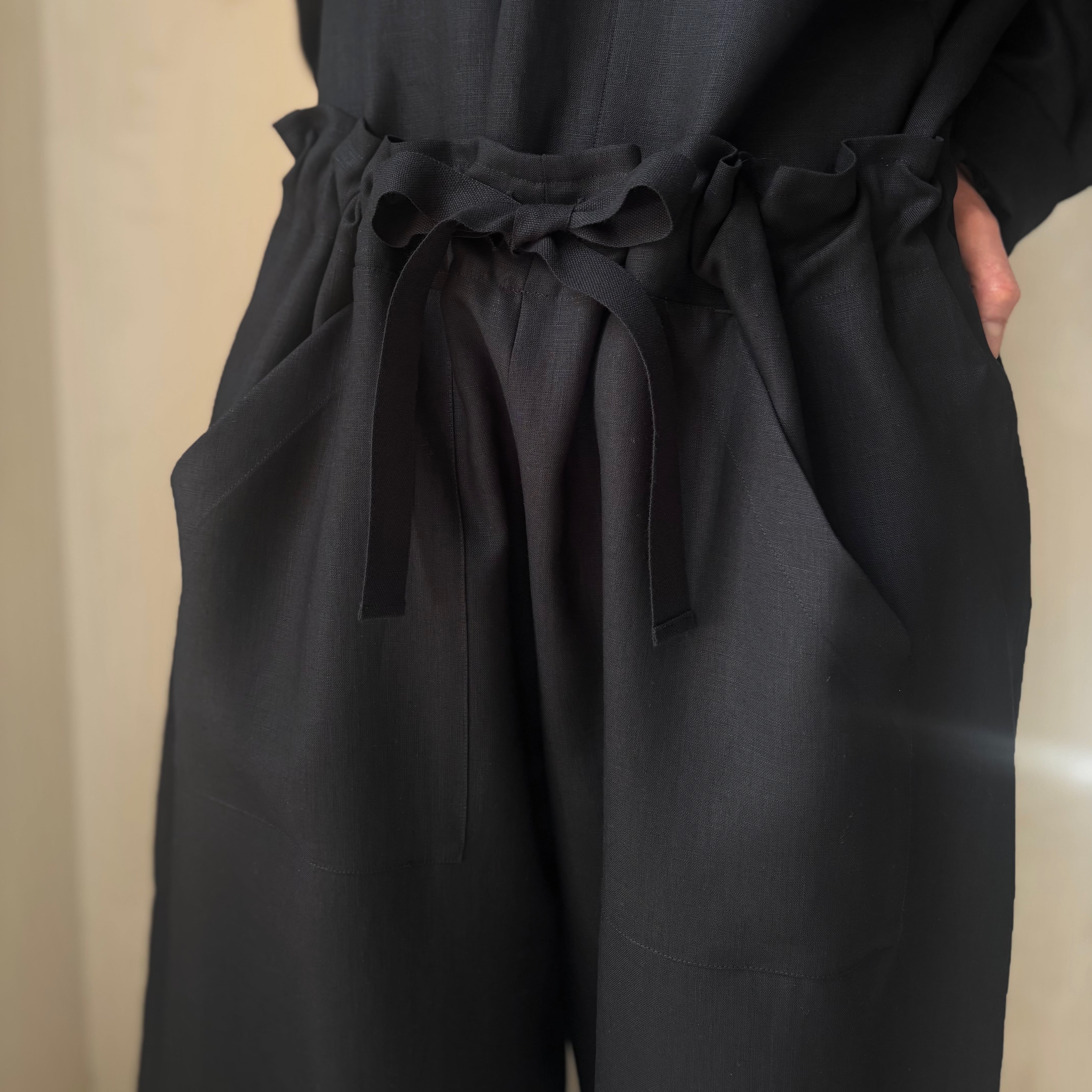 パンツ POSTELEGANT Linen Wide Shorts Black POSTELEGANT ｜Linen Wide Shorts | HJ GALLERY