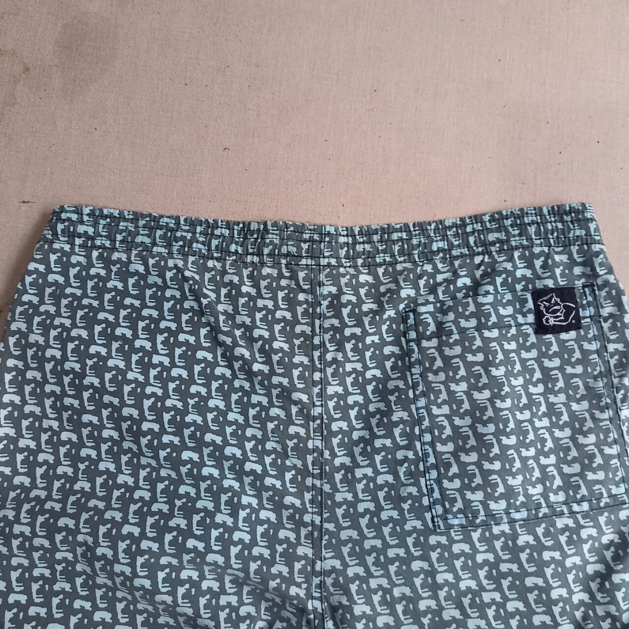 80s LIFE'S A BEACH モアイ柄 ショーツ Mサイズ BAD BOY CLUB