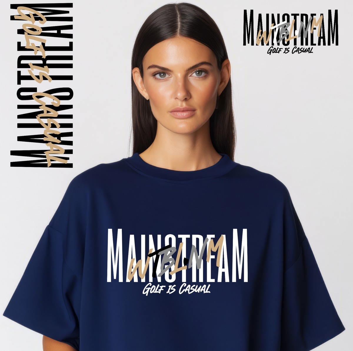 MainstreaM Golf BigSilhouette Navy Tee | WTBL.NM OFFICIAL&BRAND