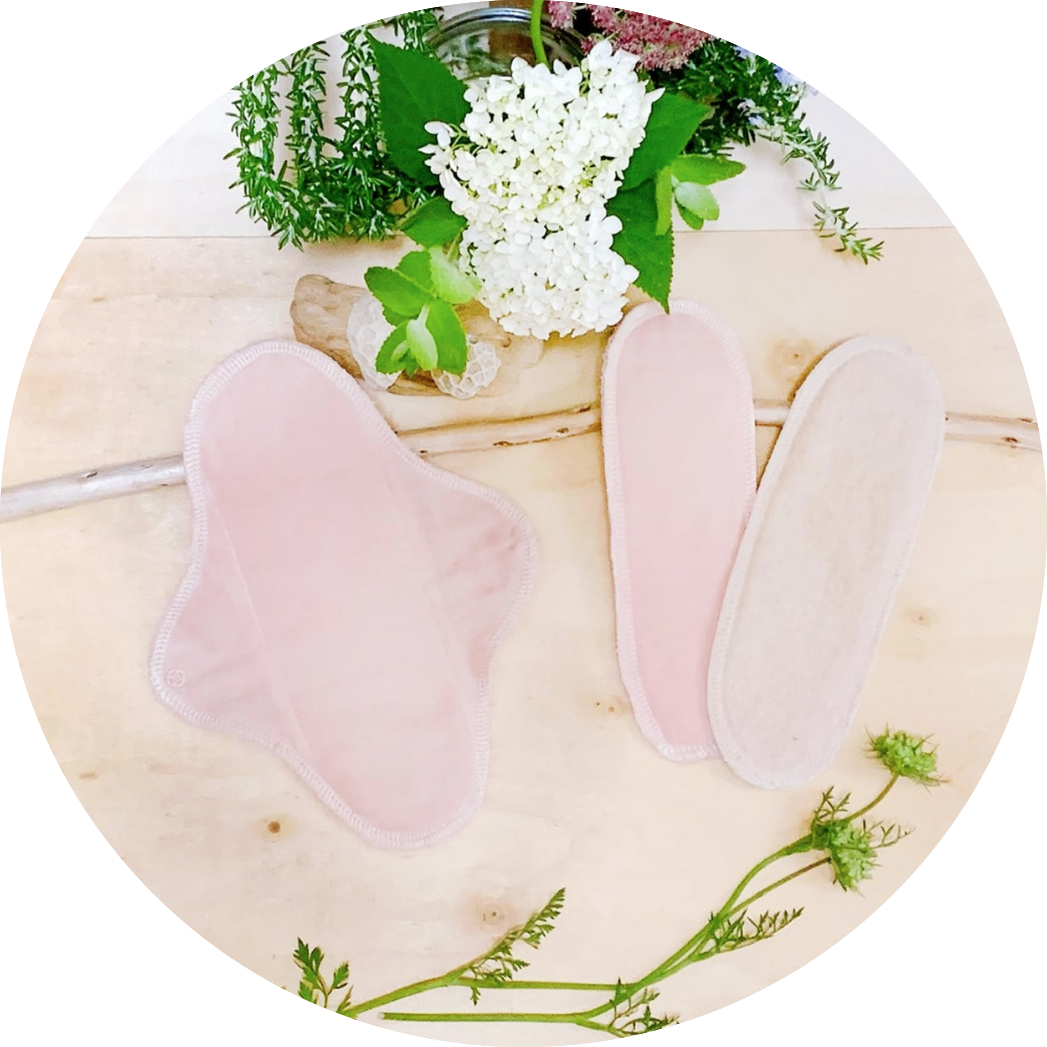 布ナプキンset (ﾎﾙﾀﾞｰ 1枚・ﾊﾟｯﾄﾞ2枚)          ピンクベージュ　第4チャクラ