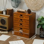 卓上収納 小物収納 アクセサリートレー 5段 木製 卓上 収納ケース おしゃれ シンプル インテリア コンパクト アクセサリー 高さ３１cm 北欧 ブルー ブラウン ２色