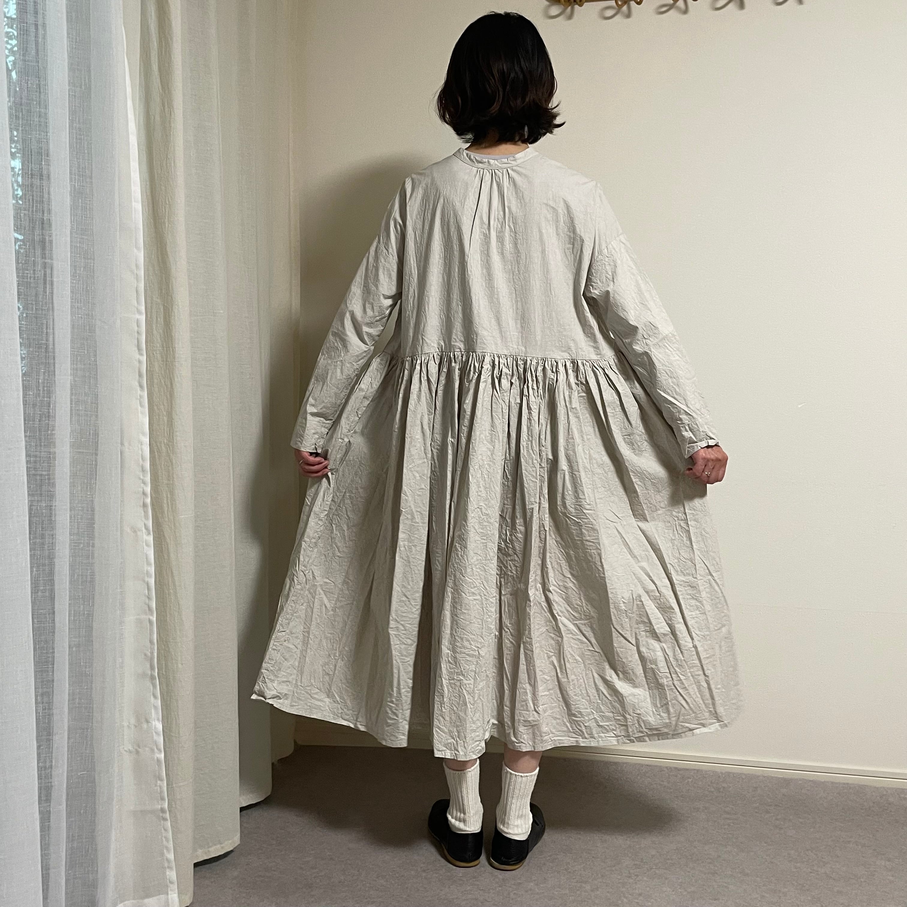 Gauze# SWITCHING GATHER SHIRT DRESS/スイッチングギャザーシャツ