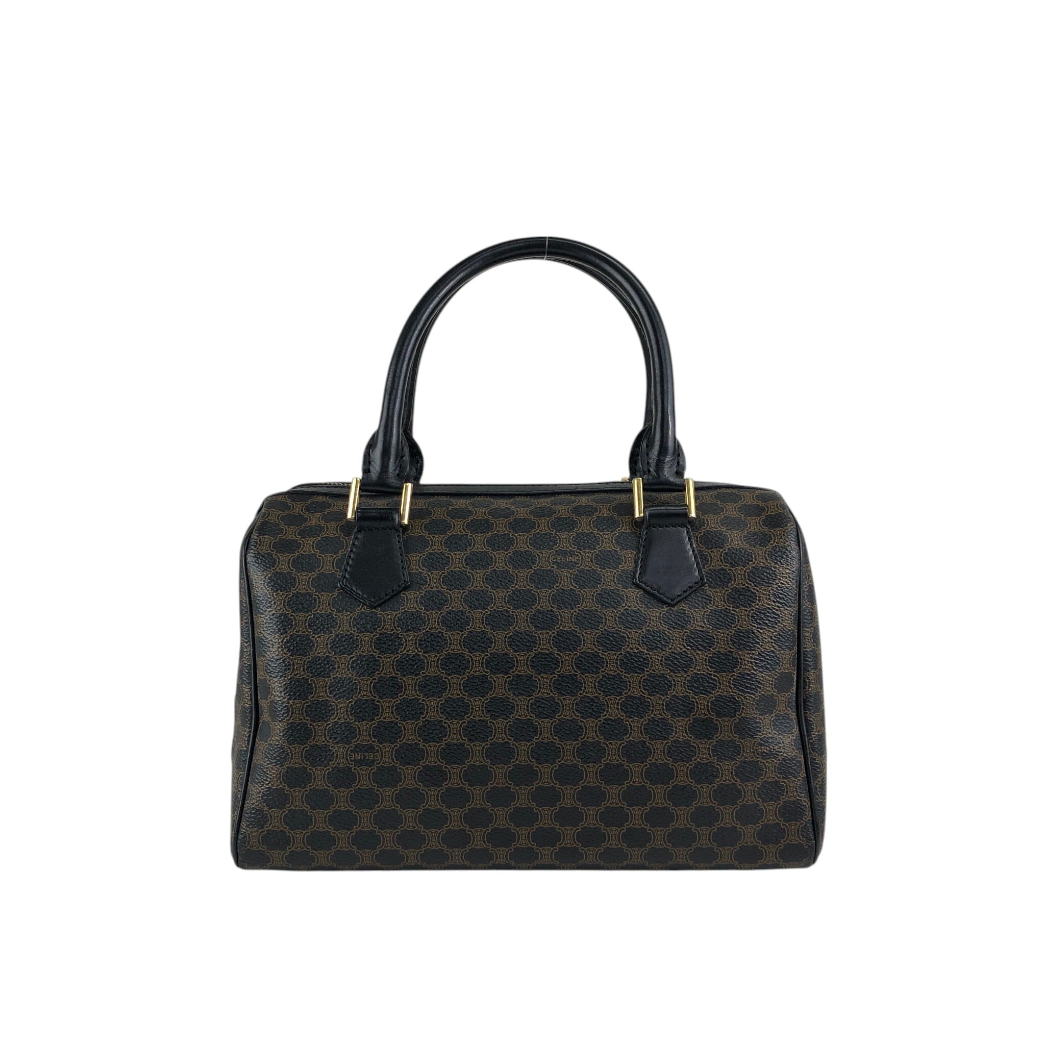 CELINE セリーヌ マカダム ショルダーバッグ ブラック ブラゾン型押し