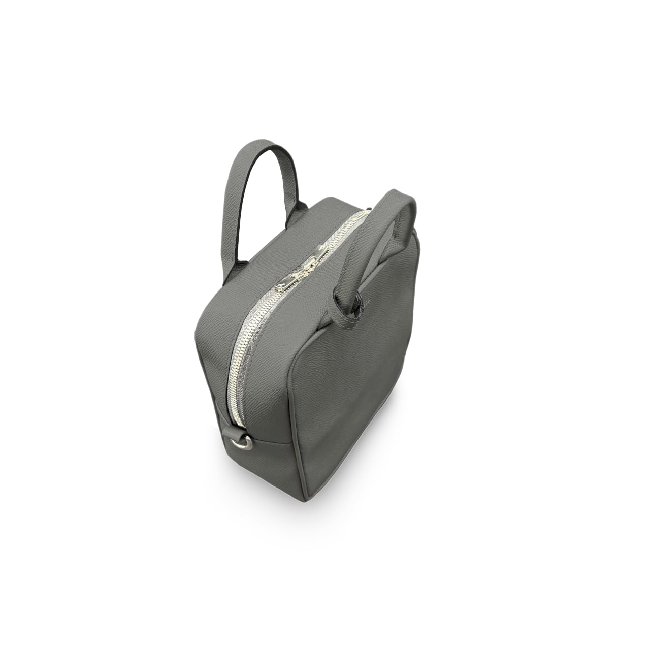 Embossing Leather Mini Square Shoulder Bag -Gray- | ＋tass