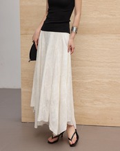 Asymmetrical long flare skirt L0172