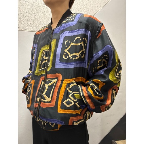 90's goouch 総柄シルクブルゾン