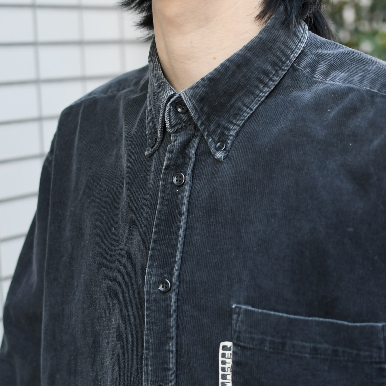 fade black corduroy shirt