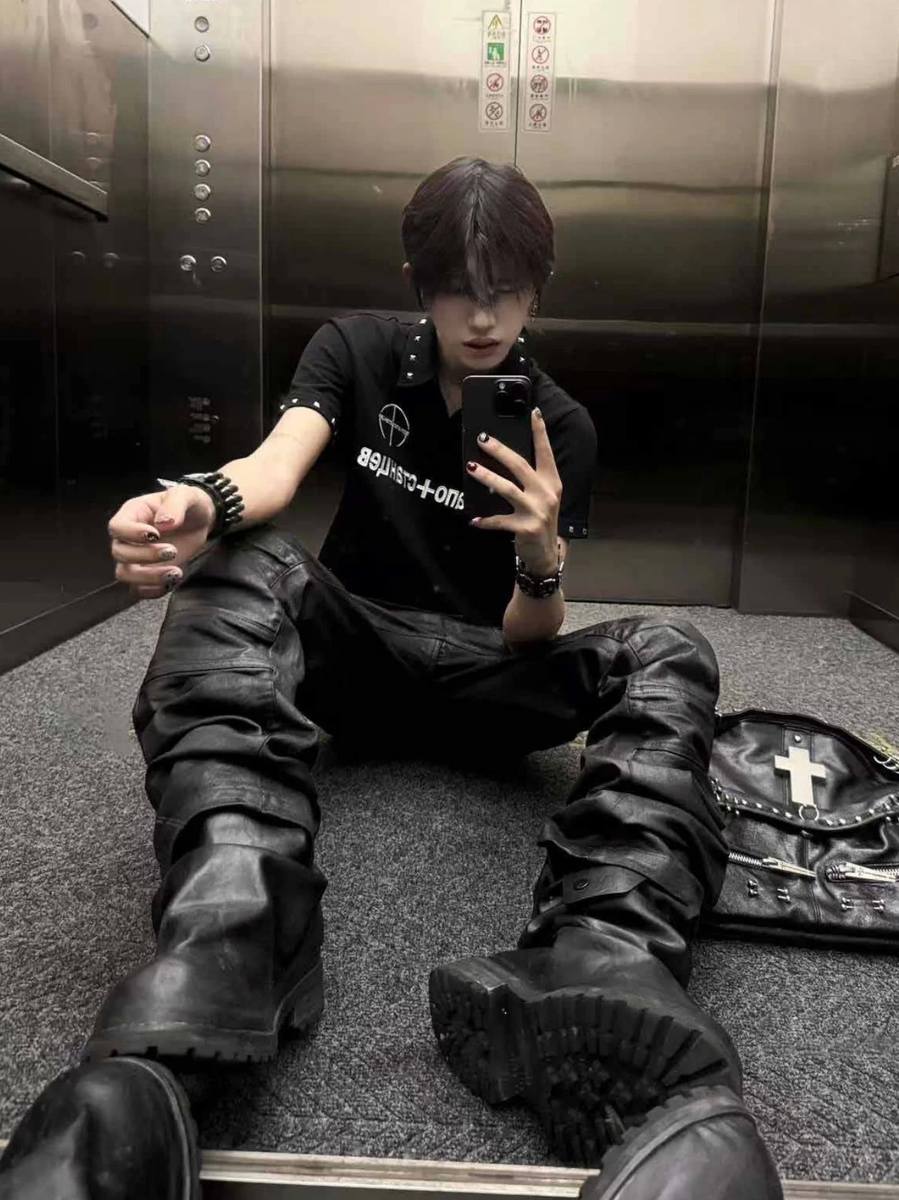 【CinderVein】Dual Track Reconstructed Waxed Denim Pants