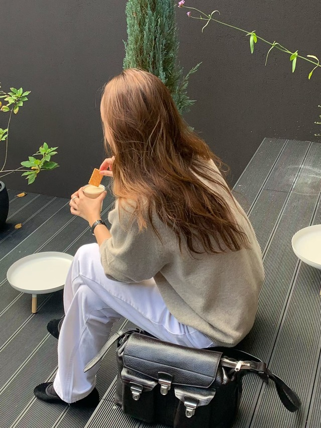 (予約) verveine / Melin whole garment turtleneck overfit knit 3color