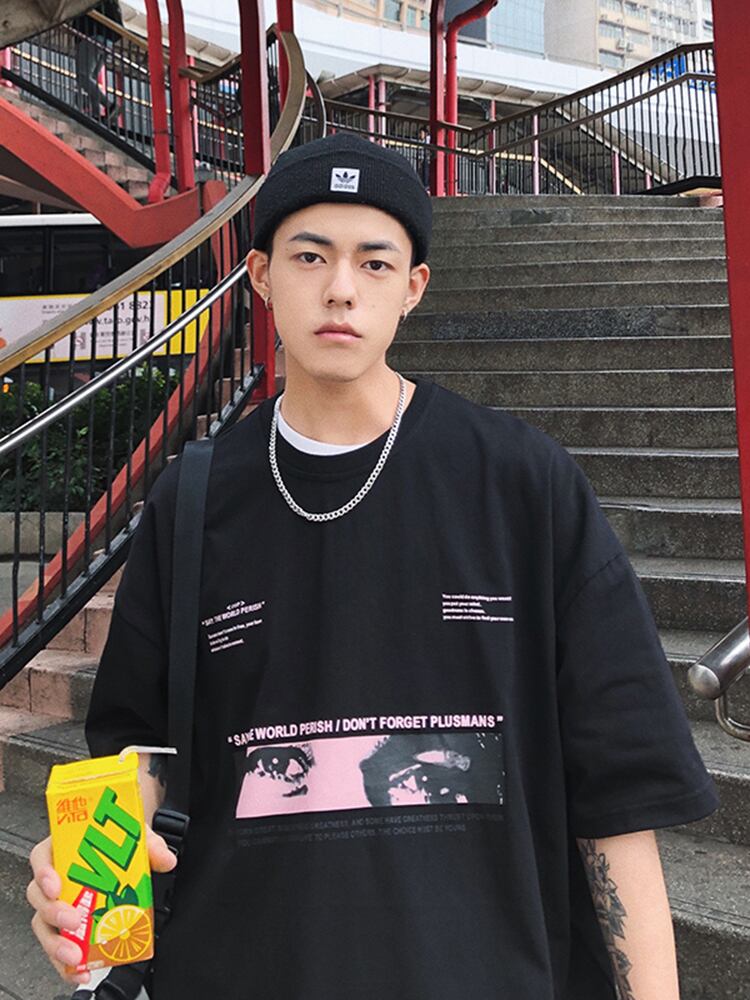 全3色 Tシャツ カットソー プリント カジュアル シンプル