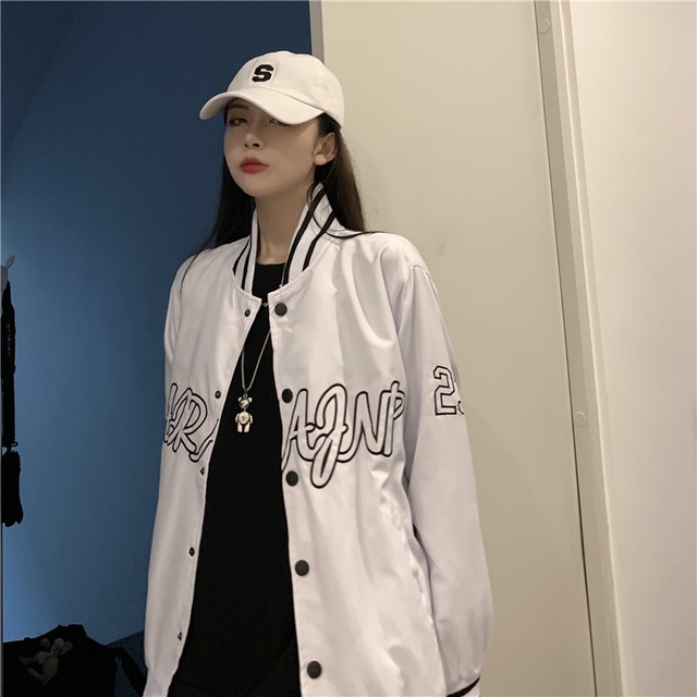 かっこいい ストリート 野球 レディース 婦人服 秋物 韓国 ファッション ヒップホップ ジャンパー 学生 Deshon