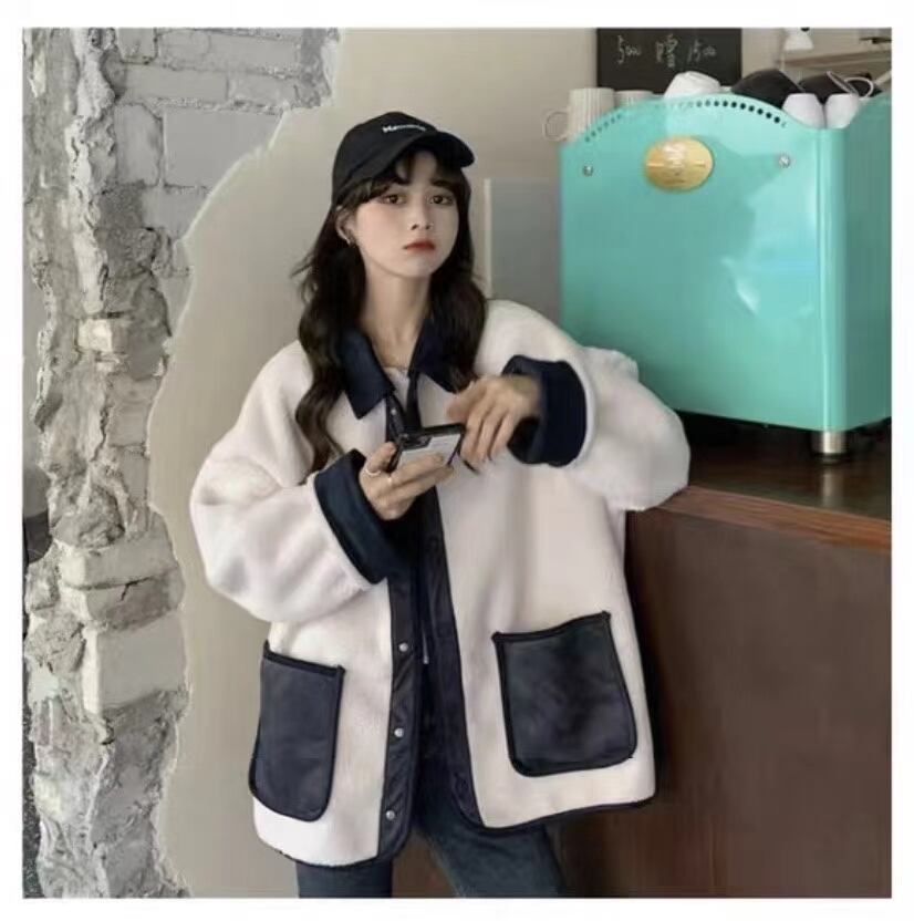 配色ボアジャケット　AJ33167-5106