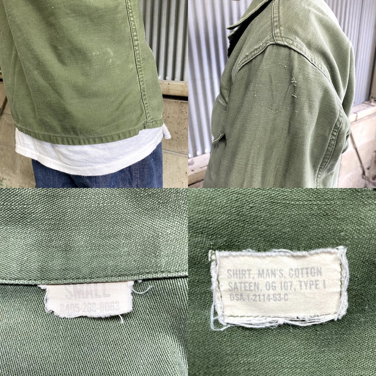 63年納品 60年代 ビンテージ U.S.ARMY 米軍実品 1st ミリタリーシャツ 