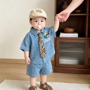 【BABY&KID】ネクタイ付きデニムセットアップ