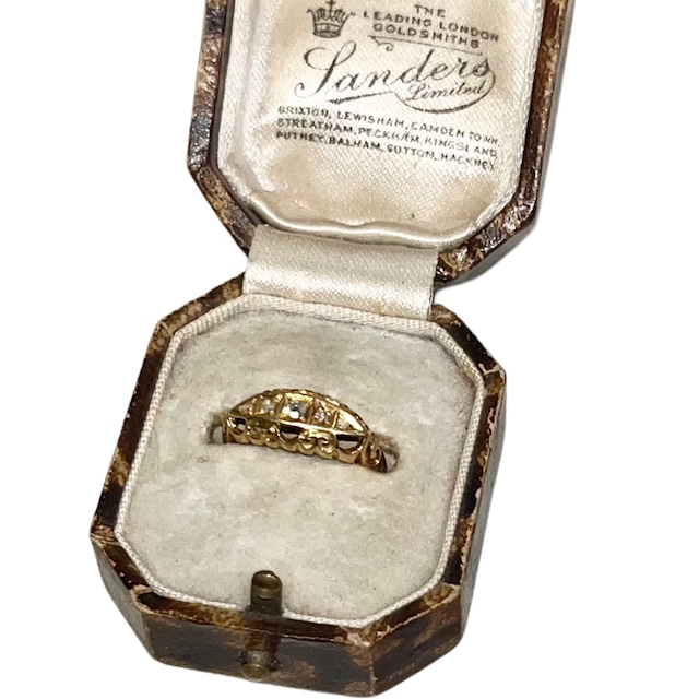 antique c1917 18ct gold 5diamond ring