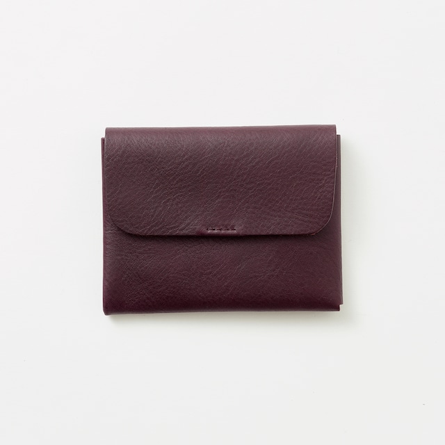 Wallet Dark Brown (シュリンクレザー、くるみボタンタイプ）