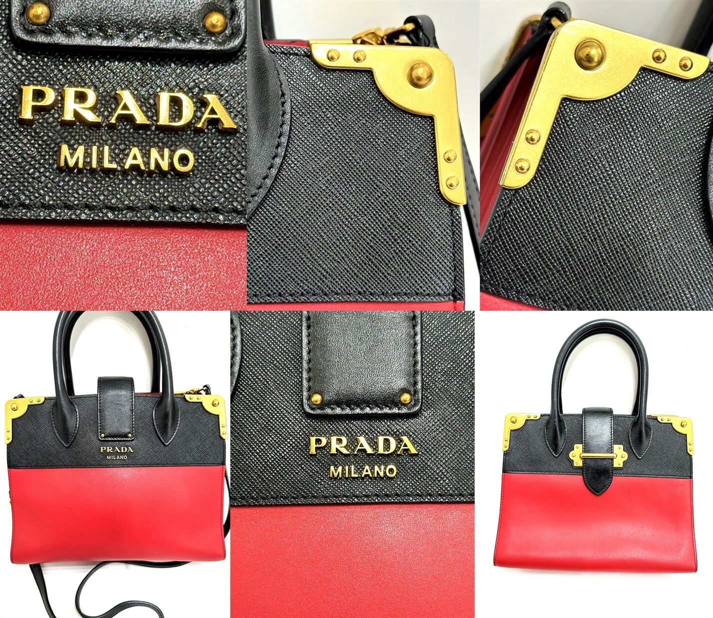 極美品　プラダ　サフィアーノ カイエ　2way　レザー ハンドバッグ ショルダー PRADA プラダ サフィアーノ カイエ 2way レザー ハンドバッグ