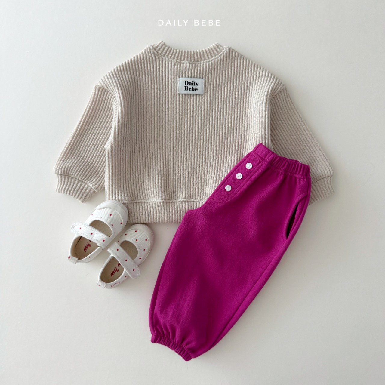 【取寄】Dailybebe  厚手リブトレーナー ｜秋服｜韓国子供服｜26/AT