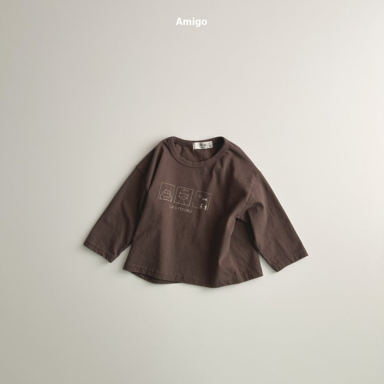 【Amigo】キャットプリントT ブラウン 80~100cm - 10