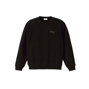 drowsy..drowsy.. LOGO EMBROIDERY CREW SWEAT / 25AW /  BK
