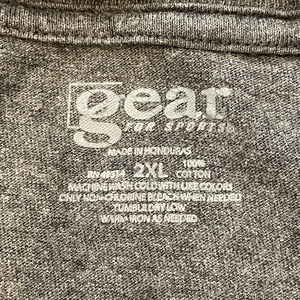 【gear】プリント Tシャツ 半袖 ロゴ 2XL オーバーサイズ グレー US古着 アメリカ古着