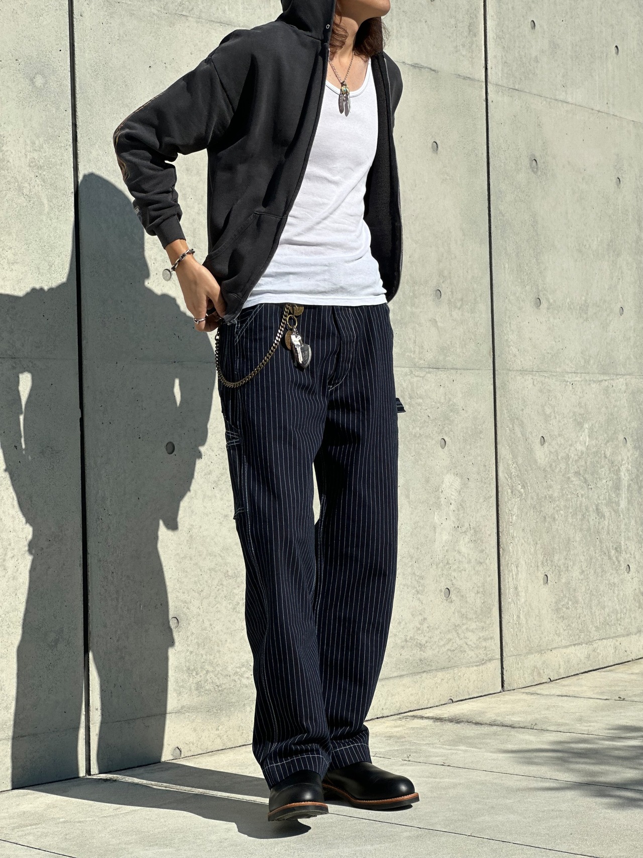 Wabash Stripe Straight Work Pants
