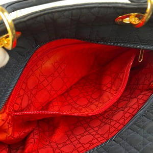 Christian Dior カナージュキャンバス ハンドバッグ ネイビー A-9992