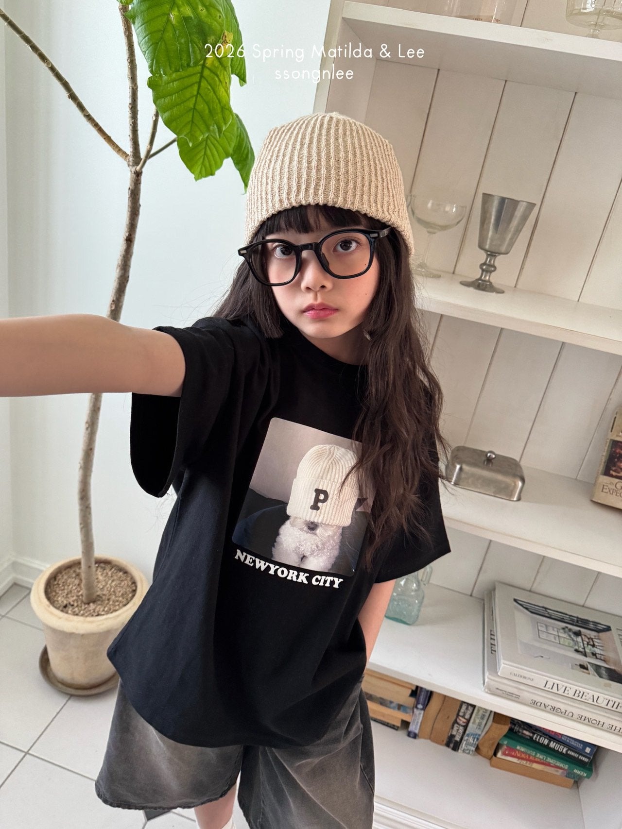 [Matilda&Lee] New York Puppy Short sleeve T-shirt / [마틸다앤리] 뉴욕강아지반팔티