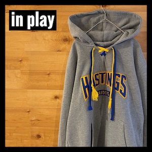 【in play】ハイスクール スポーツチーム 刺繍ロゴ パーカー プルオーバー hoodie アメリカ古着