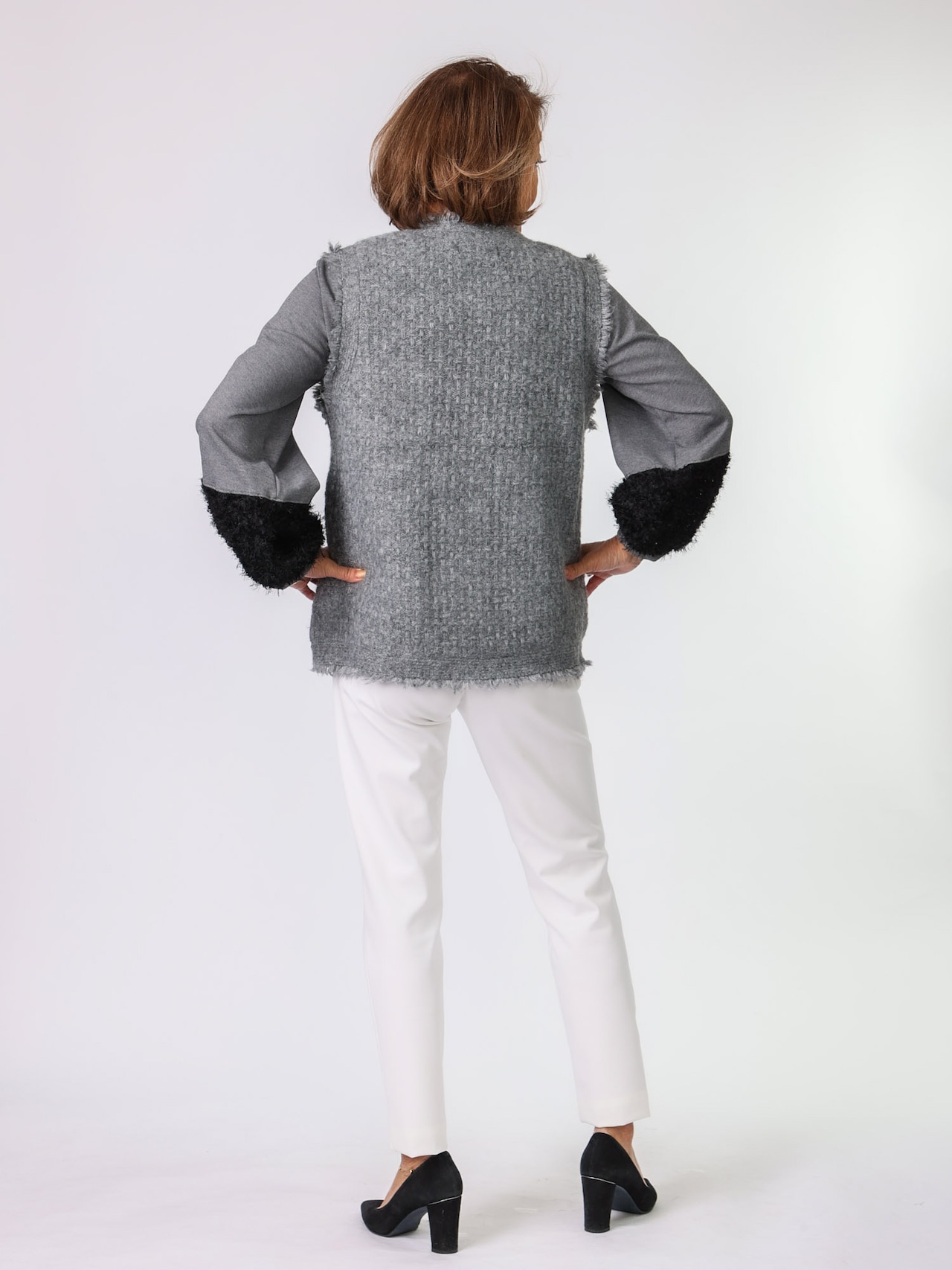 Mylanka(ツイードライクニットジレ)