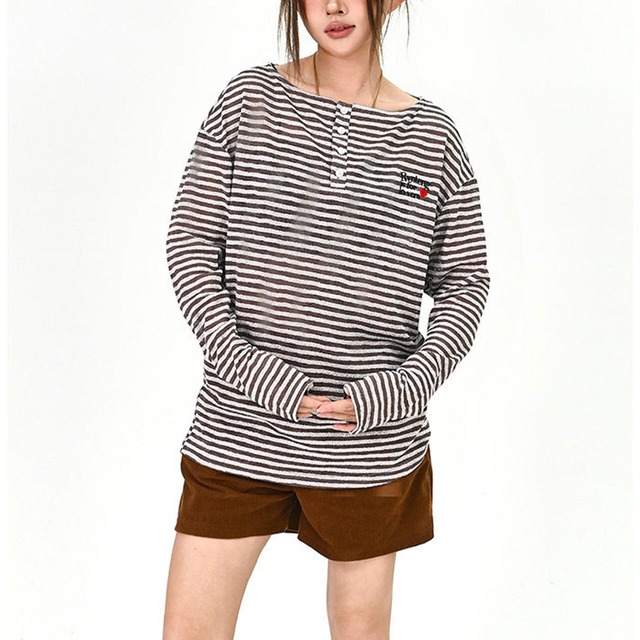 ピッチボーダーヘンリーネックロンT
 2col   R01743