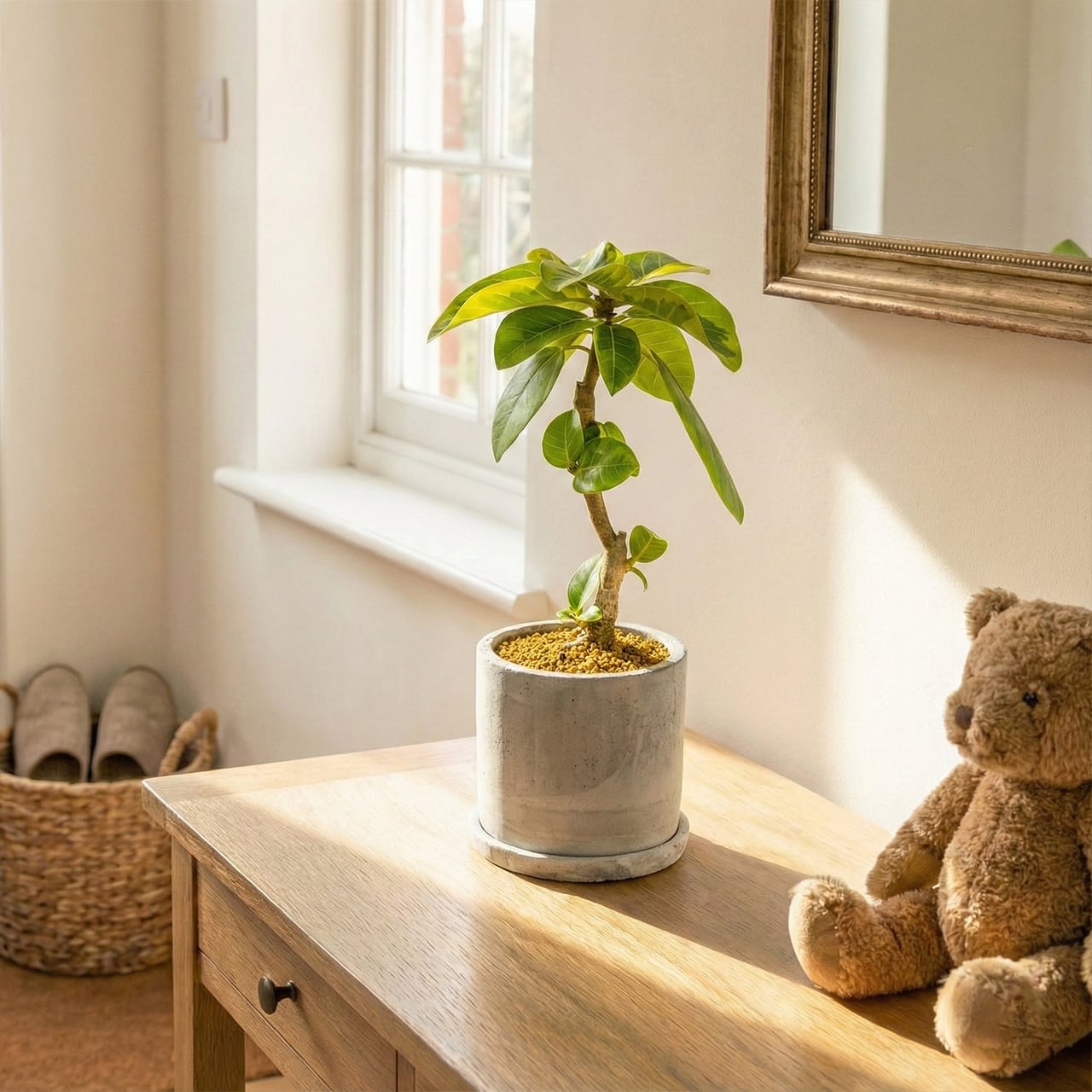 【モダンインテリア】フィカス アルテッシマ 曲線美を楽しむ 曲がり樹形 モルタル鉢 ミニマルで格好いい 丁寧な暮らし ■虫発生抑制