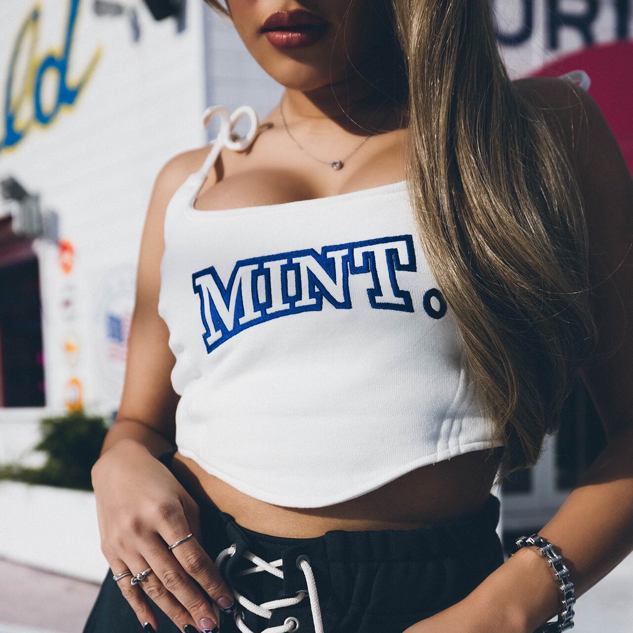 logo corset top (white) | mint.byminami