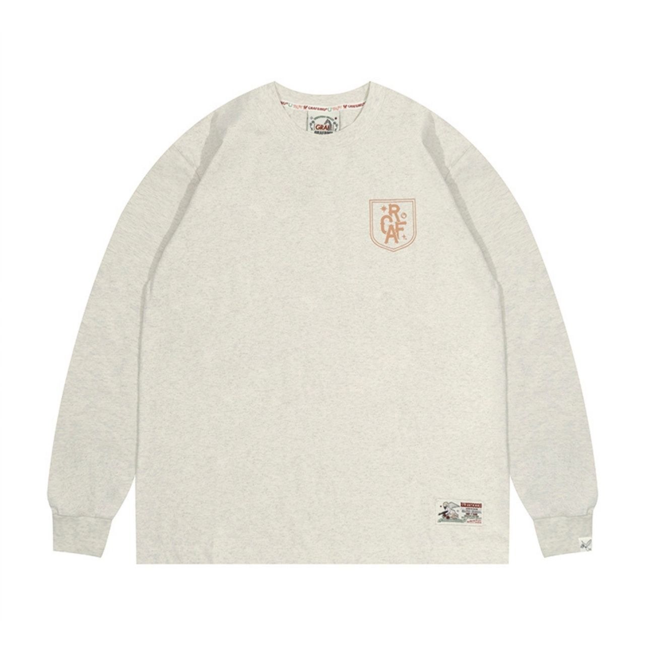 スターレタープリントアメカジロングTシャツ　1088