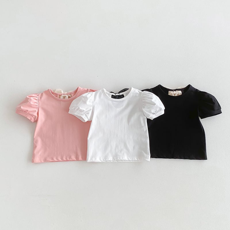【BABY&KID】2024夏新作 蝶結び半袖Tシャツ