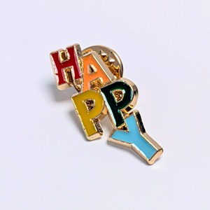 送料無料！ ★ピンズ PINS★ピンバッジ 【 HAPPY / ハッピー】 〚アメリカン雑貨 アメトイ〛