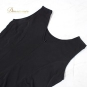 【美品 社交ダンス衣装】ワンピース ドレス ICHIOKU イチオク Lサイズ 黒 ブラック 無地 シンプル 袖なし 上品 クラシカル