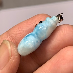 5可愛い雪だるまさん✩.*˚ラリマー雪だるま✩.*˚ペンダントトップ