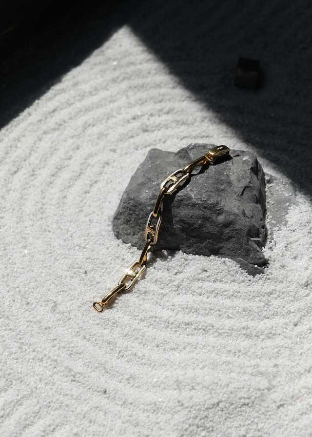 Old CELINE white triomphe chain bracelet