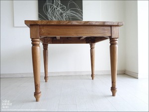 「 ニシムラ様 オーダーテーブル 」 オールドチークカフェテーブルLN ダイニングテーブル 机 ナチュラル 銘木 総無垢 幅90cm × 奥行き90cm