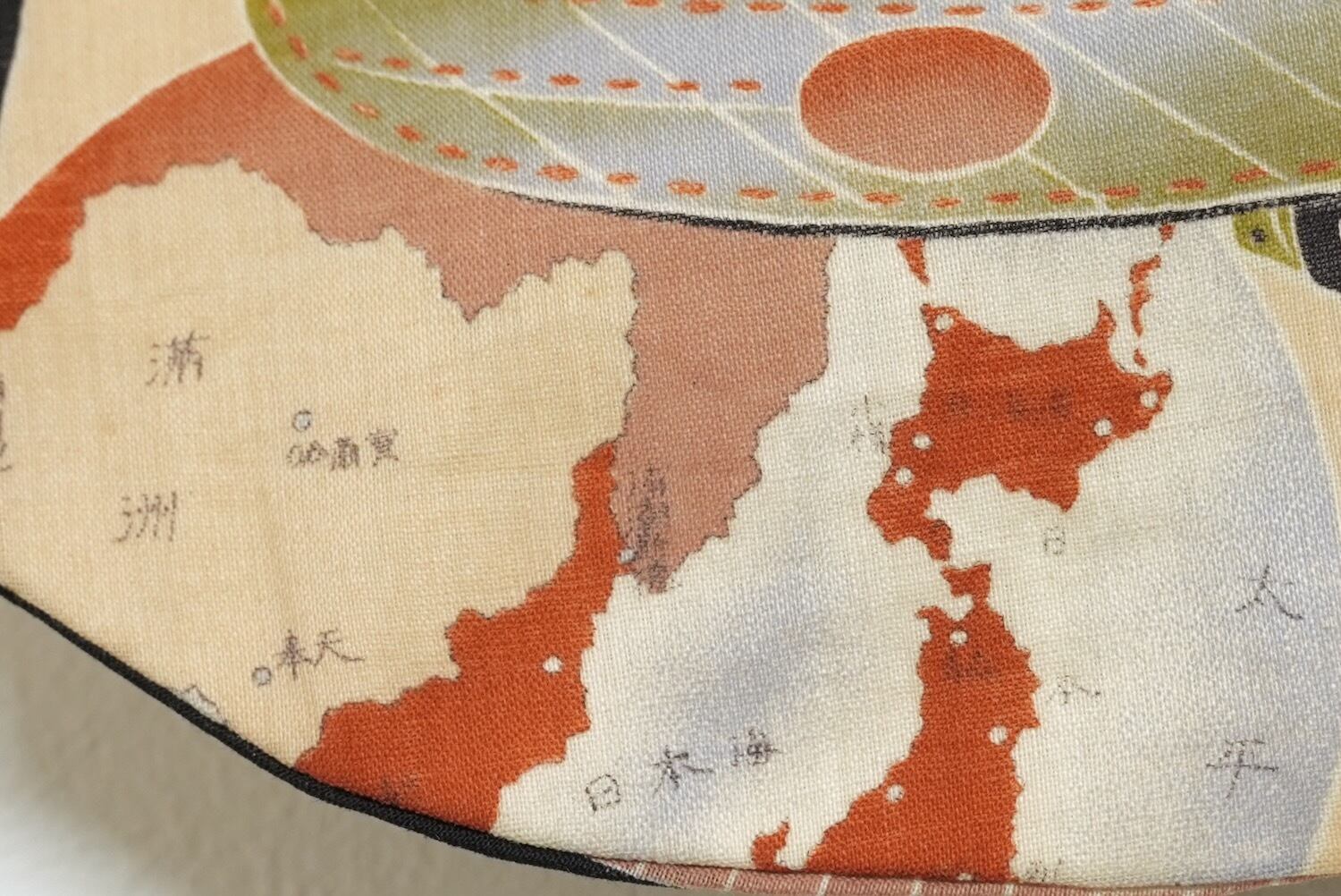 4289 こども着物 戦争柄 満州 戦艦 飛行機 背守り モスリン（ウール