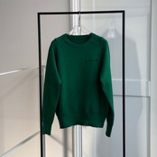 【鹿児島先行販売】刺繍ロゴスウェットライクKnit/グリーン