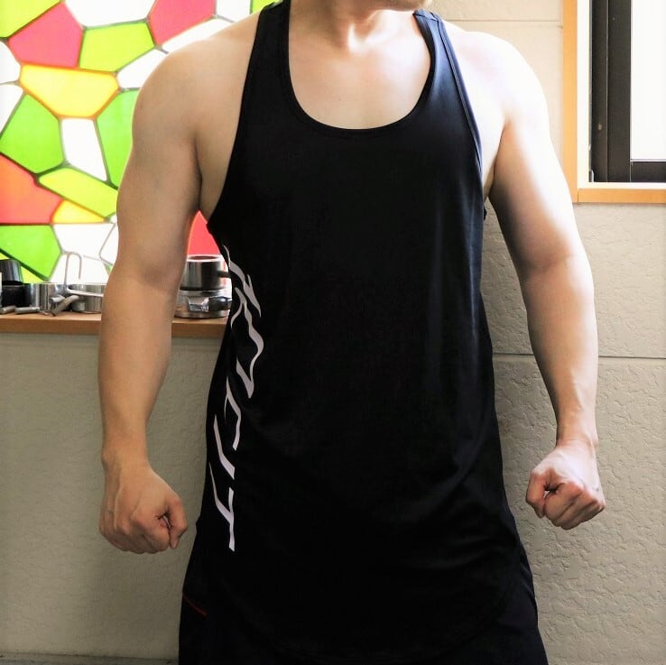 ストレッチ タンクトップ 10FIT TE-23 タンクトップ ストレッチ トレーニング 筋トレ 黒 TANKTOP