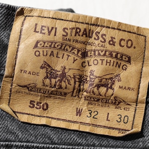 32×30 Levi’s 550 USA 黒タブ 92年 サルファーブラックデニムパンツ リーバイス
