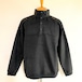 Suede Knit Stand Snap Pullover Black