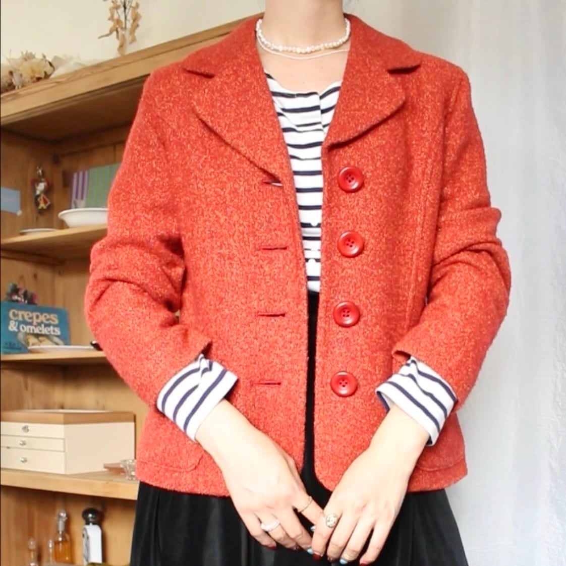レトロウールジャケット レッド