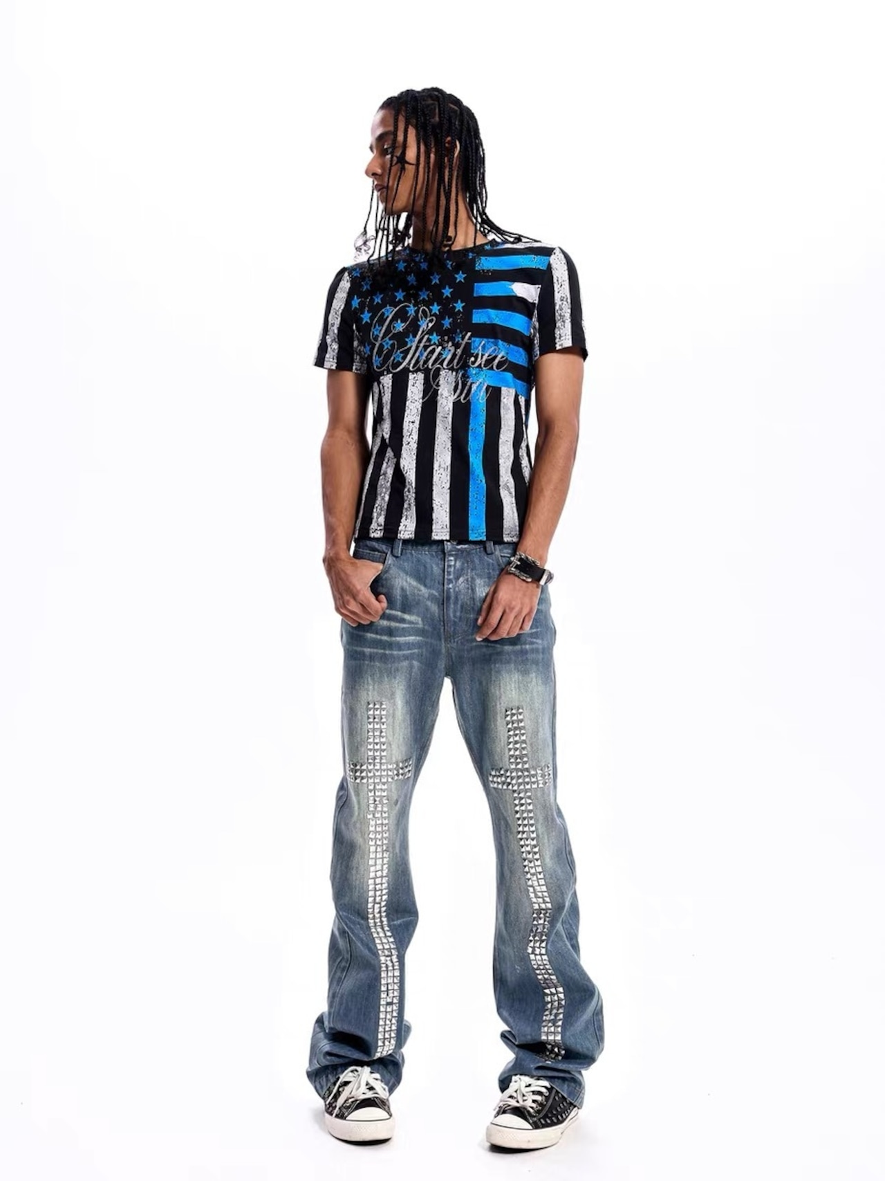 【STARTEXCEEDEND】VISIONARY FLAG Graphic T-Shirt