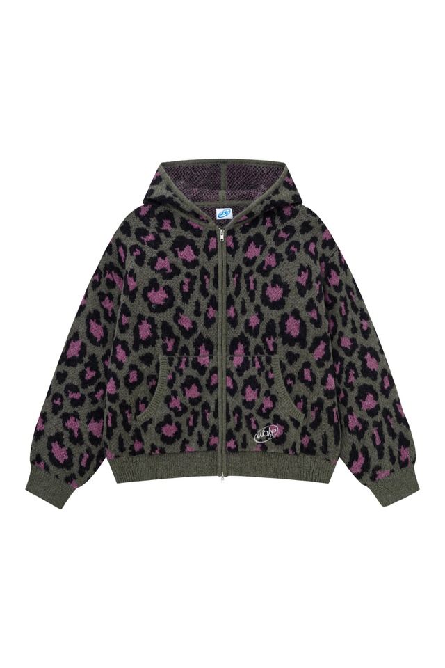 WOKE EDGE  / Leoparad Mohair Zip Knit