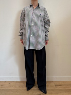 BL10-3 USED Ralph Lauren SHIRT -16 1/2｜L- "GREEN×PINK"